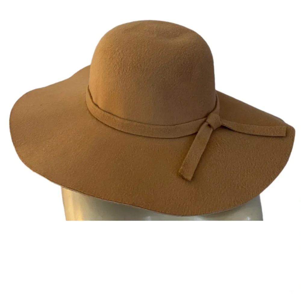 Altar’s State Brown Felt Floppy Boho Hat Self Band One Size 4”BRIM 7” - Picture 2 of 7